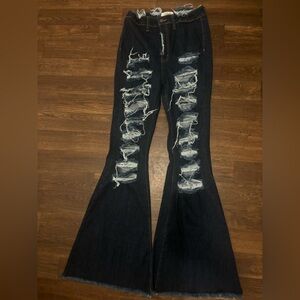 Distressed Flare Jeans